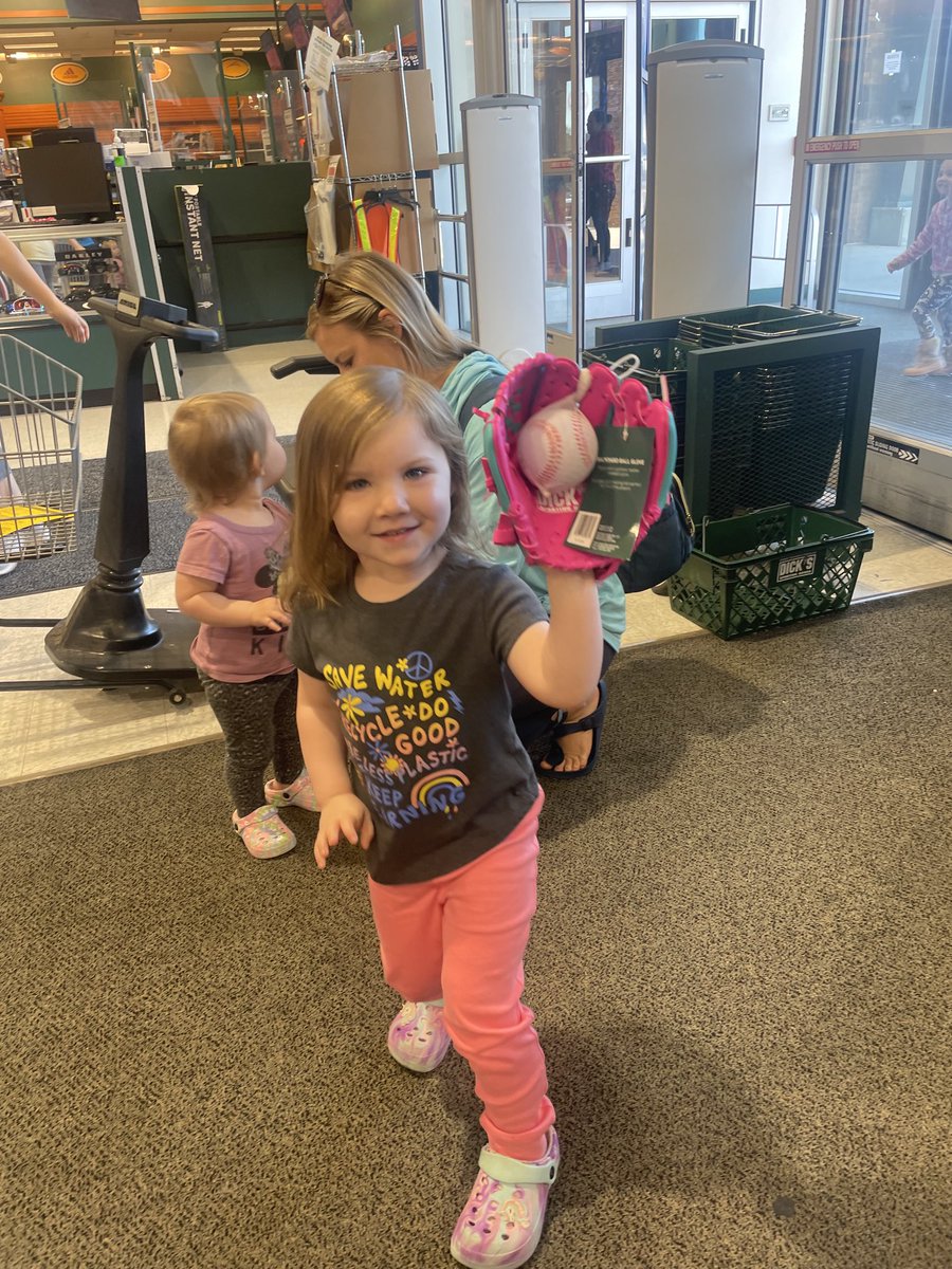 CoachFortney's tweet photo. ⁦@BHS_softballl⁩ would be proud. Jayden &amp; Brooklyn went right to the gloves when we walked in the store https://t.co/T3QBdjP5ei