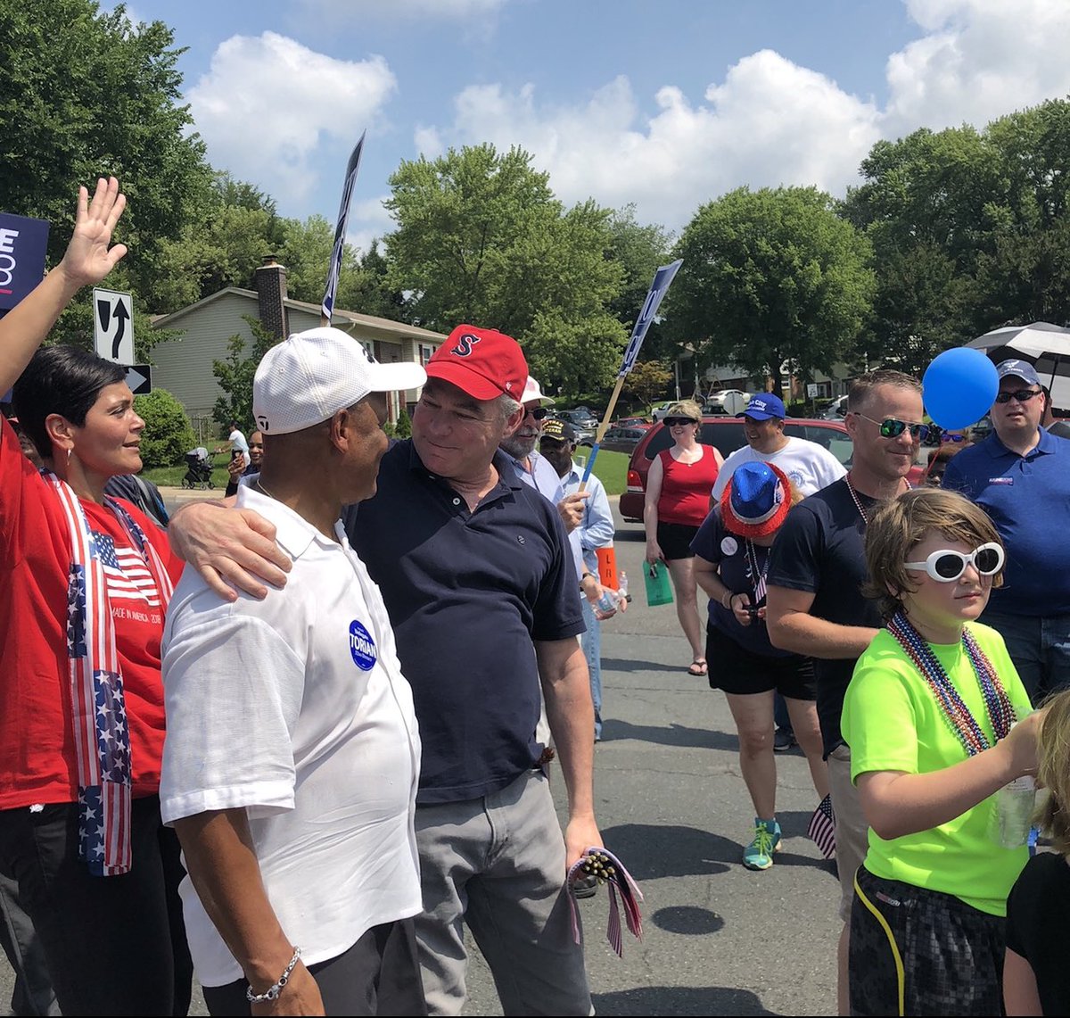 PWCDems's tweet photo. Wishing #AmericasDad a very happy birthday, @timkaine! From your PWC Dems! (2018 Daly City July 4th Parade) https://t.co/BjBh4361J8