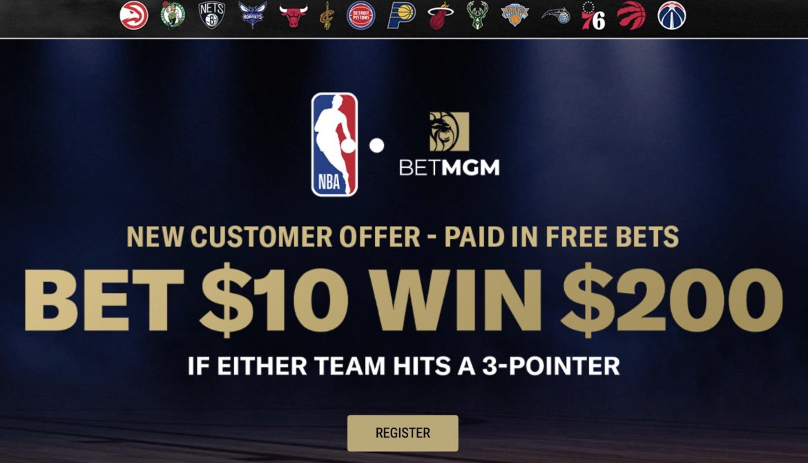 #NBA FANS!
 
Bet $10 on any NBA game, Win $200 when either team hits a 3 POINTER

1⃣ Sign up with BetMGM
2⃣ Deposit $10 minimum
3⃣ Bet $10 on any NBA Moneyline
4⃣ Win $200 if either team hits a 3 POINTER
 
Sign Up Now▶️:
affiliate.betql.co/BETMGMNBAGIRLW…