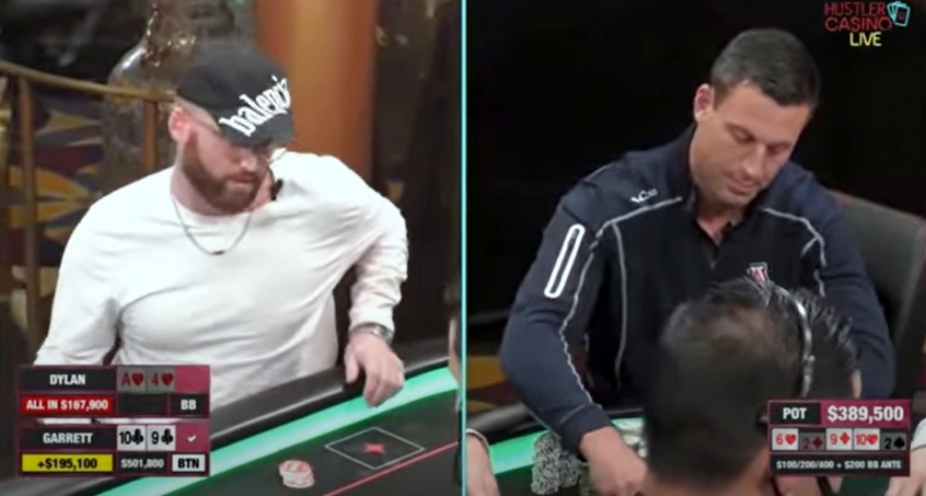 CardPlayerMedia's tweet photo. Remember that brutal slow roll last week? Watch as high-stakes poker pro Garrett Adelstein @GmanPoker  get his revenge in a pot worth nearly $400,000 on @HCLPokerShow!

https://t.co/QZN7eUb7tL https://t.co/fNgXPk4CNz