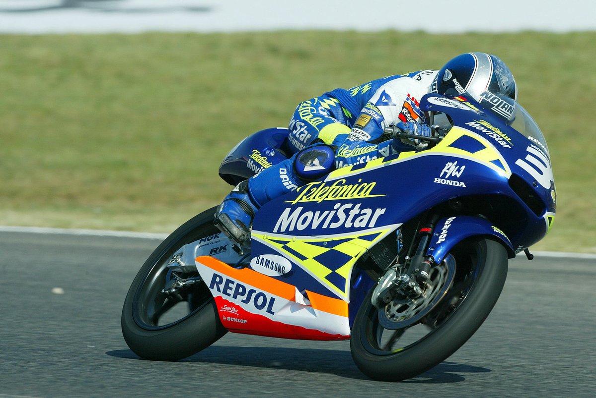 #OnThisDay in the 2003 #CatalanGP at Catalunya, Samurai Dani Pedrosa on Telefonica Movistar Honda RS125 scored his 6th win.