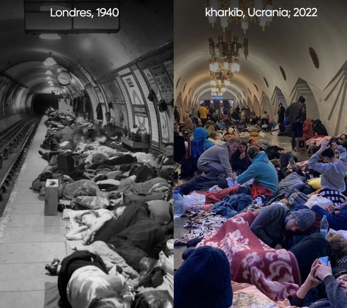 Londres, 1940 / Kiev, 2022. 
82 AÑOS, REPITIENDO LOCURA, MUERTE Y DOLOR.
 #Ucrania #UcraniaRussia