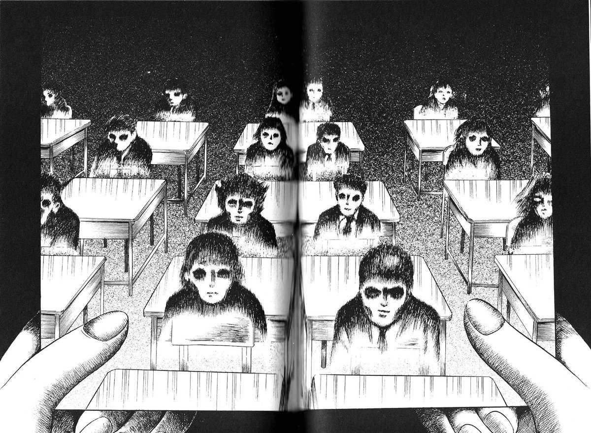 Art_HorrorManga's tweet image. Death's reflection by Hideshi Hino