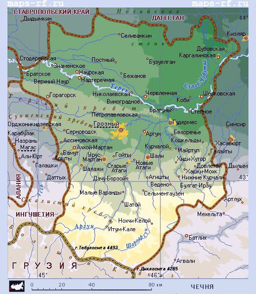 Chechnya consists of northern, lowland, part which the continuation of Eurasian Steppe and southern, highland part, limited by the Caucasus range. Historically, Chechens lived in cold infertile highland and wished to occupy the warm and rich lowland which lied beyond their reach