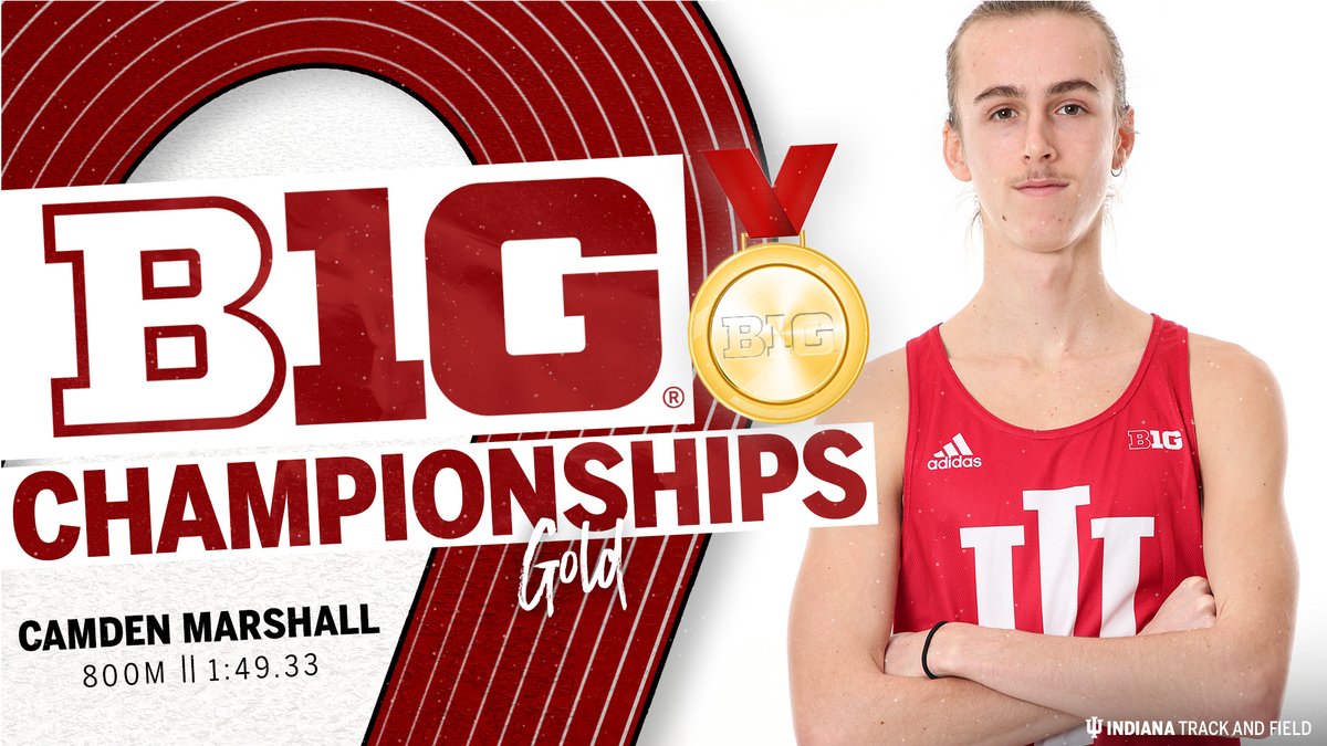 IndianaXCTF's tweet image. Men's 800m (Final) | CAMDEN. MARSHALL. 😤

#IUTF | #B1GITF