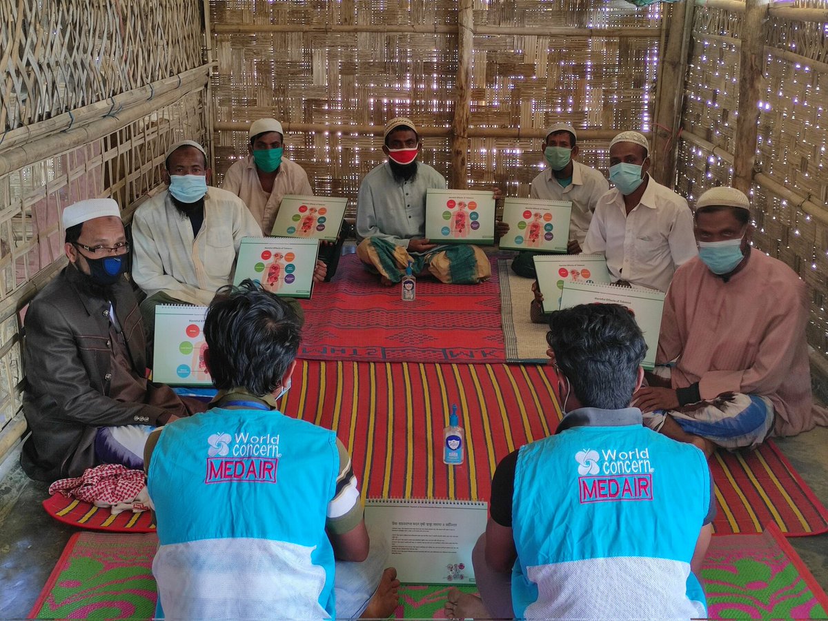 In #Kutupalong Refugee Camp, #Bangladesh, our #Rohingya Volunteers provide regular trainings, sharing advice and guidance on maintaining good #health. 

Pictured here, is a training with Community Leaders on the prevention of non-communicable diseases.
