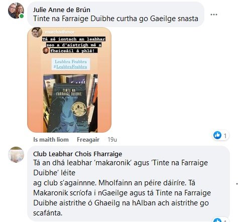 Is breá liom nuair a fheicim gur thaitin Tinte na Farraige Duibhe le daoine. 😁 Is féidir é a cheannach ar lascaine 20% anois - cód LF22 #LeabhraFeabhra 

leabharbreac.com/Teideal/tinte-…