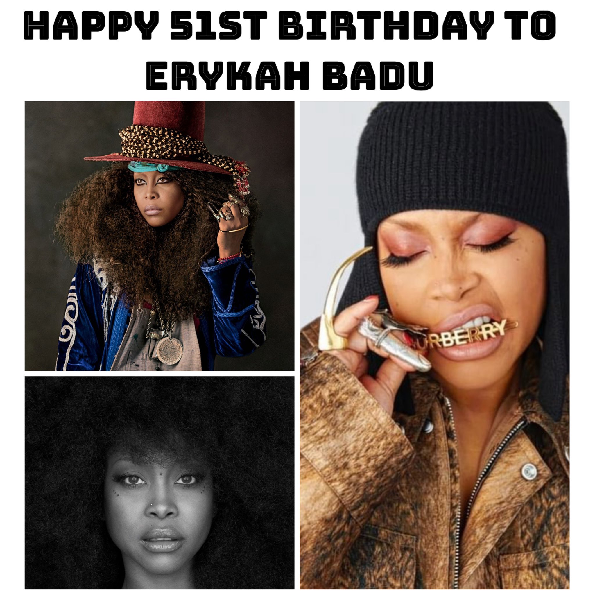 Happy birthday to the Queen of Neo Soul Erykah Badu born Erica Abi Wright . 