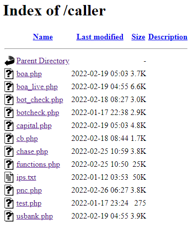 #opendir server maybe for phishing sites hosted in Russia C2?: hxxp://45.67.230.104/caller/ #opendir Child site: hxxs://b04.us/