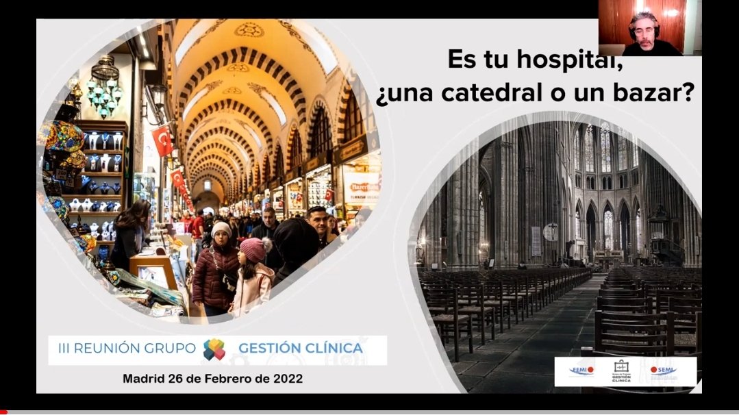 #cambiahospital 
"La catedral y el bazar".
Dejo por aquí presentación y comentarios en mi presentación esta tarde en #Madrid en la reunión del GT de #GestiónClínica de nuestra <a href="/Sociedad_SEMI/">Sociedad Española de Medicina Interna</a>
Muchas gracias por la invitación y la confianza.
youtu.be/wRhniEKIoQU