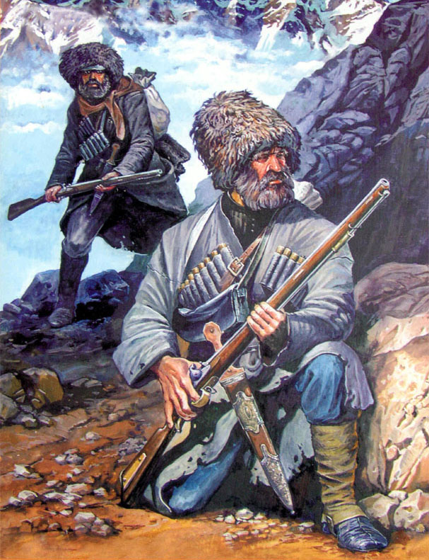Secondly, guns. Until cheap and reliable guns became available in Caucasus, highlanders had no chance against the nomads on the open plain. They could die heroically and that's it. Guns shifted the balance of power in favour of sedentary farmers like they did, well, everywhere