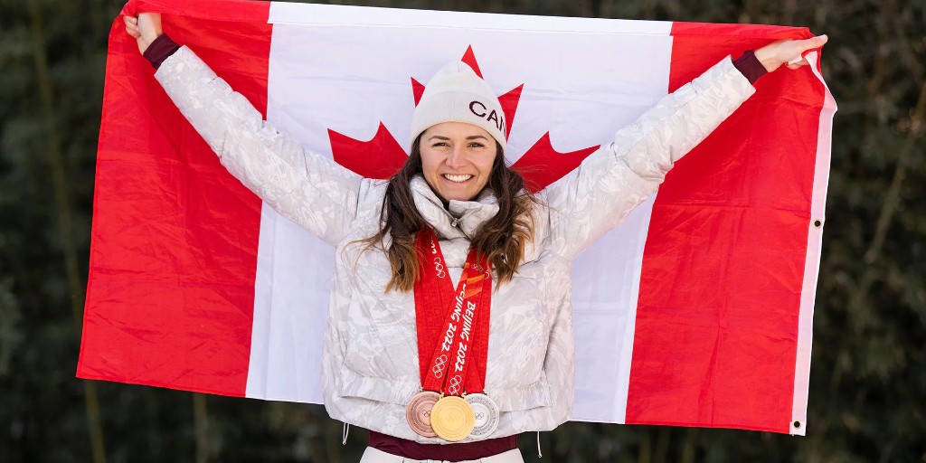 UCalgary's tweet photo. ICYMI Congratulations to long-track speedskater and @UofC_Science student Isabelle Weidemann for bringing home three medals from #Beijing2022 and being named Canada's flag-bearer for Closing Ceremony https://t.co/atsK2Ot6SH https://t.co/m3FRqGc1O7