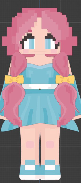 MeizyMoonpuff's tweet photo. Hehe I made a cute little Minecraft style vtuber model last night and I’m in love with her #Vtuber #3Dvtuber #Minecraft #MoonpuffModels https://t.co/JmzsGeYsAJ