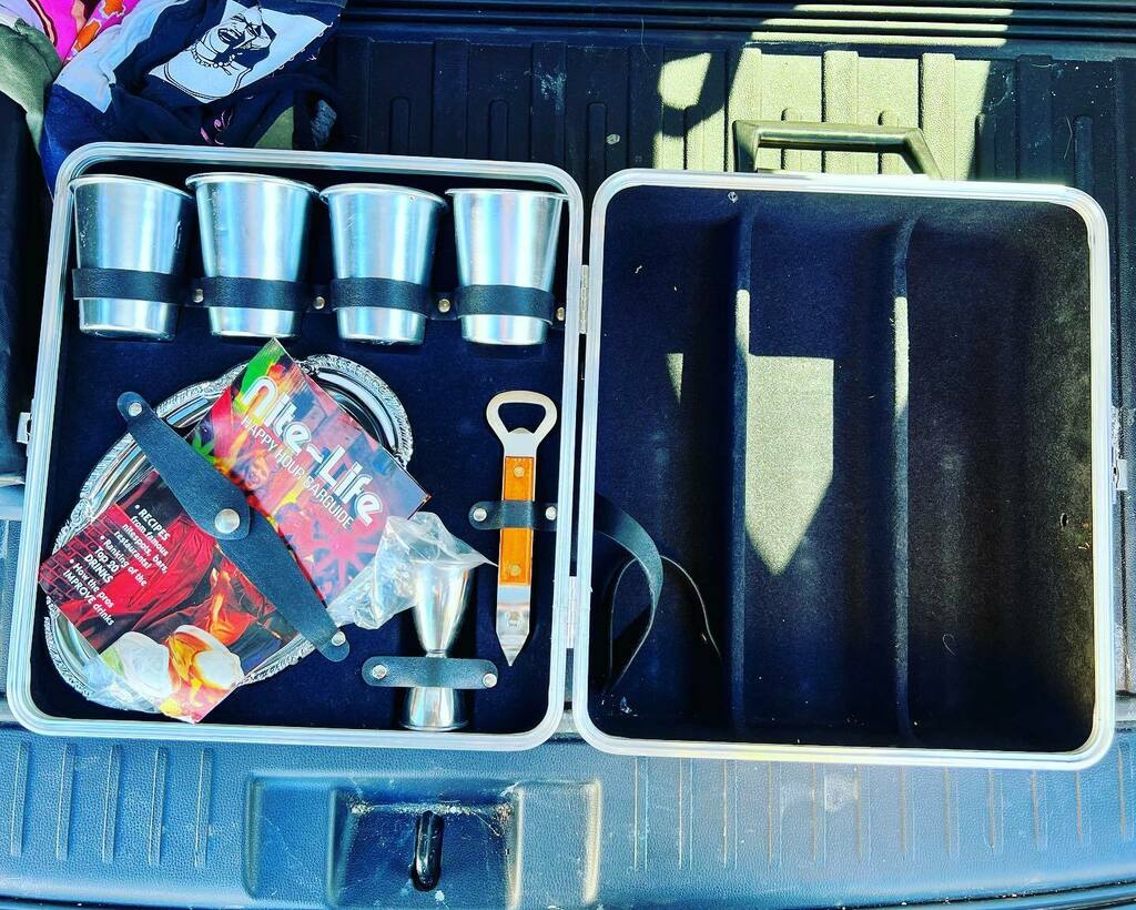 I’ve been thinking about <a href="/mikl_em/">mikl em</a> a lot this week, and then suddenly, at an estate sale yesterday, this pristine travel bar practically jumped into my arms. You knew something magical was coming out of Mikl’s travel bar when he rolled up with it. I hope … instagr.am/p/CacrbdsJjUB/