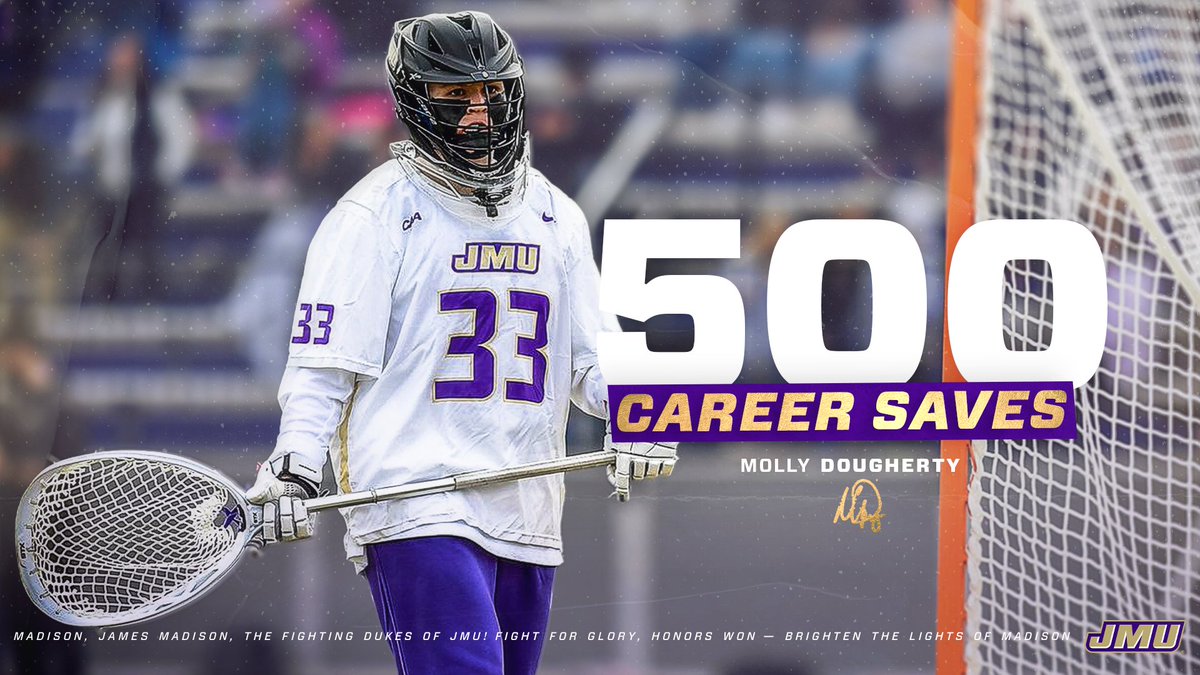 5⃣0⃣0⃣ stops!

Molly Dougherty has become the 6th goalkeeper in JMU history to reach 500 saves for her career.

#GoDukes