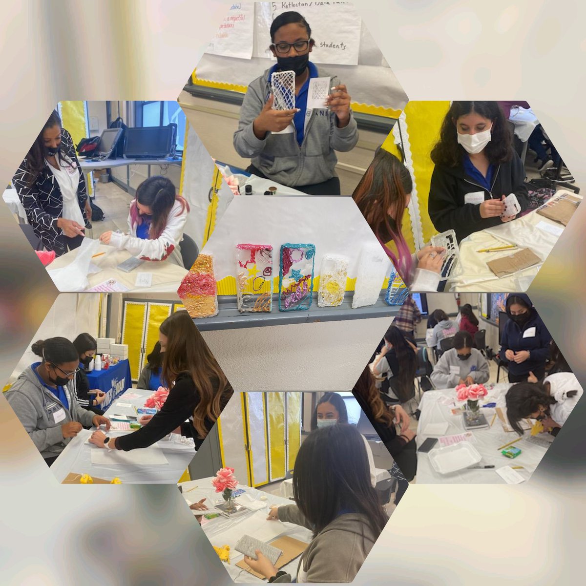 Thanks 2 the wonderful female engineers who came out 2 support #IntroduceAGirltoEngineering day!  One of our engineers was a Deady alumna.  The challenge was to design a sturdy, yet fashionable cell phone case. Check us out! <a href="/Garibaldi3HISD/">Ingé V. Garibaldi</a>  @Achieve180_HISD @HISDChoice