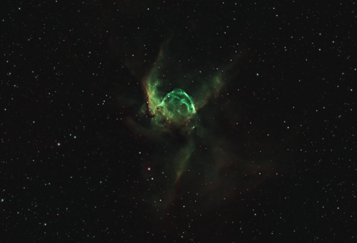 I wasn't happy with my first Thor's Helmet. This one has more detail and better stars.

It's a supernova remnant. A star died to make this picture.

#astrophotography #thorshelmet #asi294MCPRO #asiair #space https://t.co/AyJAqogpgV