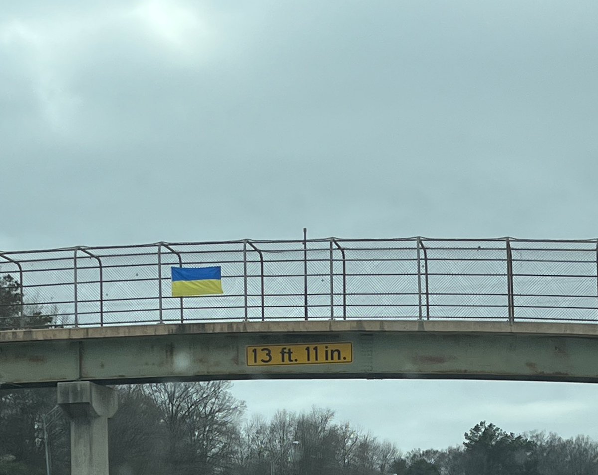 PhillipDean_'s tweet photo. Ukraine flag over on Sam Cooper blvd https://t.co/2w5jBOvtec