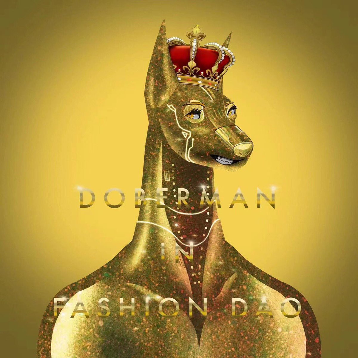 Today’s #SneakPeek 
Baby, no matter how much pain the world gives us
we can be still solid gold⚜️
Follow us <a href="/Fashion_DAO_/">Doberman in Fashion DAO</a> 
More to come
#NFTs #NFT #NFTCommunity #nftcollector #NFTartist