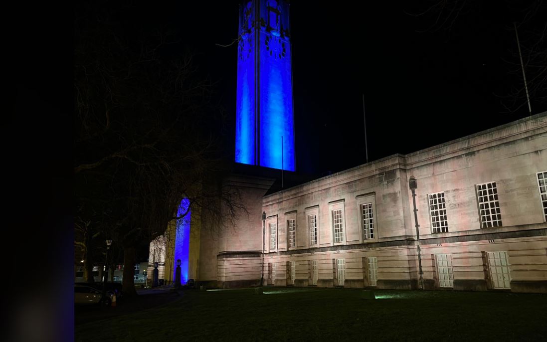 Tonight, tomorrow night and Thursday we are lighting up the Guildhall in blue and yellow, the national colours of the country of Ukraine, in solidarity with the people of Ukraine