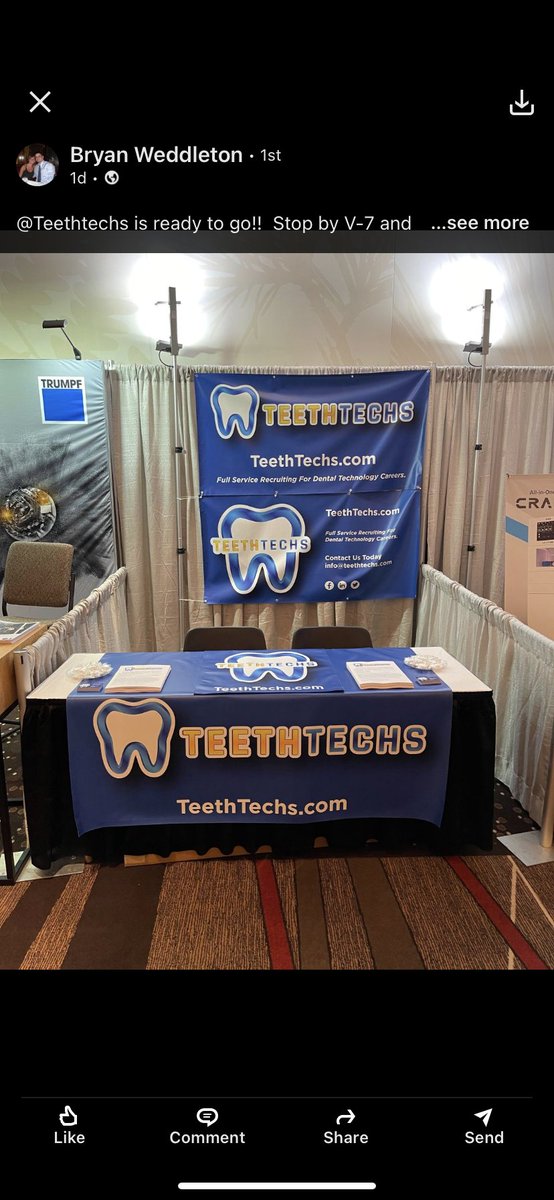 TeethTechs's tweet image. A few more hours to stop by the Teeth Techs booth V-7 in the west exhibit hall @lmtmag @LMTLABDAY