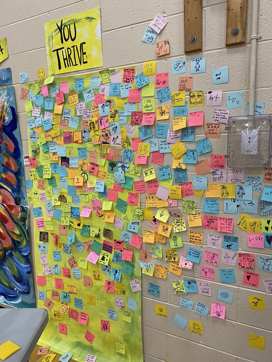 What talented artists and teachers we have at Sycamore! Thank you @blueashart for helping us to grow as creators and lovers of art. Zoom in on the post it notes to see how art helps us all. Such powerful comments! ♥️🎨