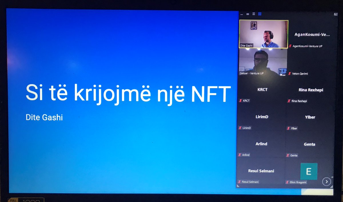 VentureUP_KS's tweet photo. This #Saturday, in the presence of 25 new technology enthusiasts &amp; programmers👩‍💻👨‍💻, @GashiDite conducted a step-by-step training on how to program a #SmartContract based on #Ethereum &amp; #NFT.
We thank the great supporter and contributor💡to the startup community in🇽🇰, @GashiDite. https://t.co/geD0lvcA27