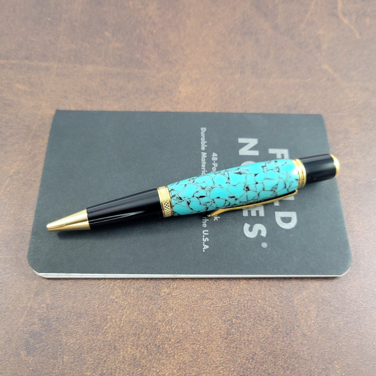 BackwardH's tweet photo. Excited to share the latest addition to my #etsy shop: Faux Turquoise turned Resin Retractable Ball Point Pen https://t.co/P6FRF2eREM #graduation #fathersday #cardmakingstationery #no #yes #black #medium #sierrapen #woodturning https://t.co/L7VX8XJGMd