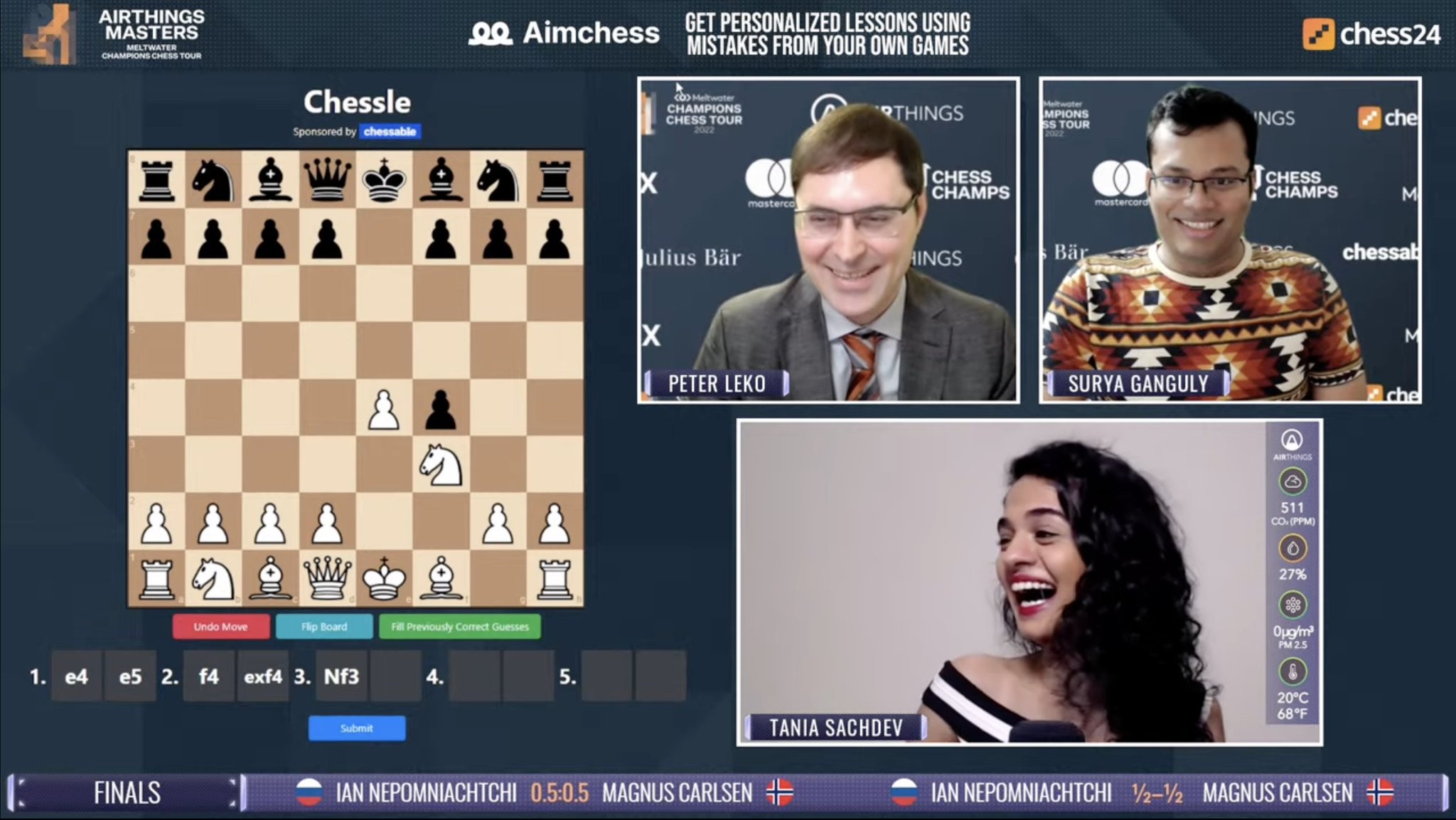 chess24.com on X: Peter Leko tries Chessle: Hang on, I should not show my  best preparation here! #ChessChamps #AirthingsMasters   / X