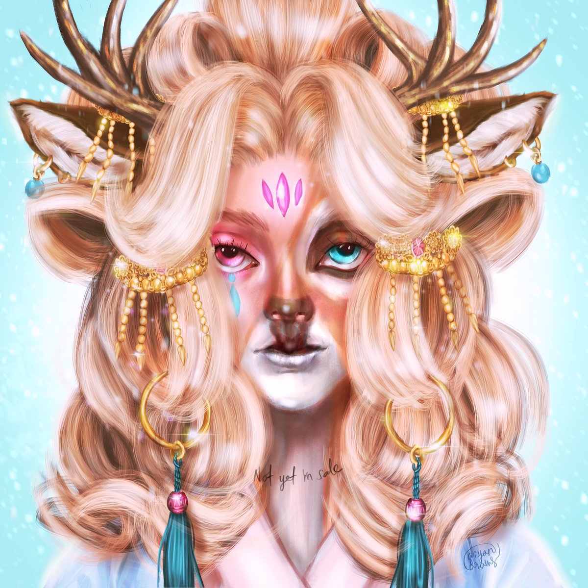 anz_arts's tweet image. meet my latest addition of my "resting b*tch doll" (RBF) dollie. She's Empress Deerie. love herr