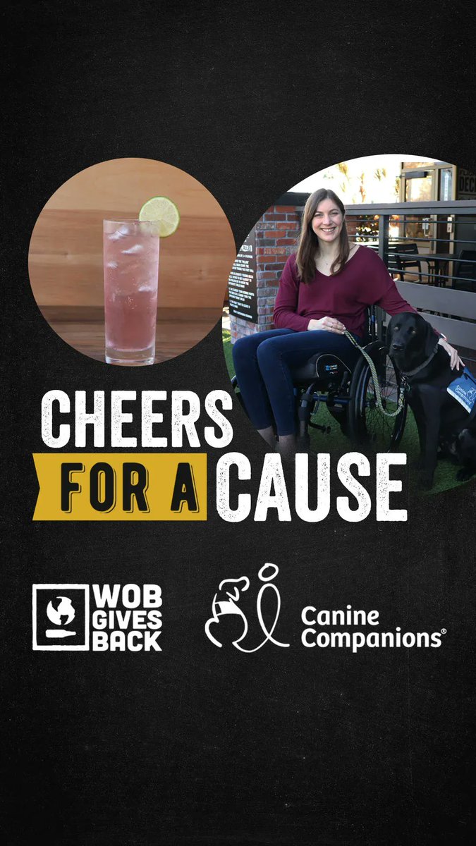 canineorg's tweet photo. Cheers for a Cause! The next time you enjoy a beverage @WOB_USA you will make a difference in the lives of adults, children & veterans with disabilities. Read here for more information: https://t.co/4WAPLiX4lJ 🍻🍸#cheersforacause #leadwithindependence #drinks https://t.co/5N73wFukUO