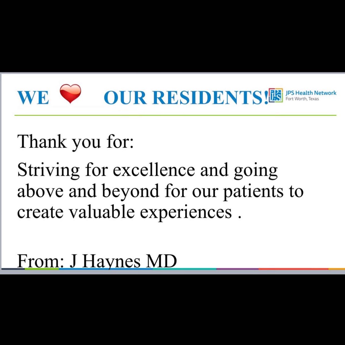 JPSGeri's tweet photo. Here are a few thanks from our hearts to yours. We are thankful for our fellow, Dr. Rathjen, today and every day! #Jpsgeri #thankaresident https://t.co/bHBmC1b5j0