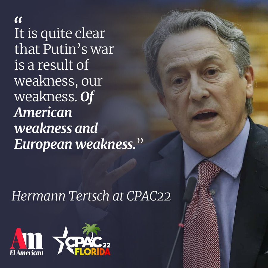 “Está bastante claro que esta guerra de Putin es resultado de la debilidad. De debilidad americana y debilidad europea”