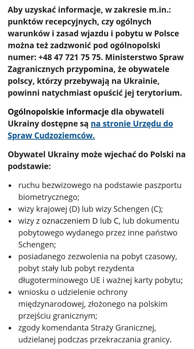 daniel_klepacki's tweet photo. @KingaKdzierska1 Jest strona specjalnie przygotowana dla uchodźców: https://t.co/zYPoIYf4pt
Long story short można wjechać do Polski bez paszportu, ale warto mieć ze sobą inne dokumenty potwierdzające tożsamość. Proszę innych o doprecyzowanie w razie czego.
Poniżej jeszcze wrzucam screena: https://t.co/AS7APs5GuX