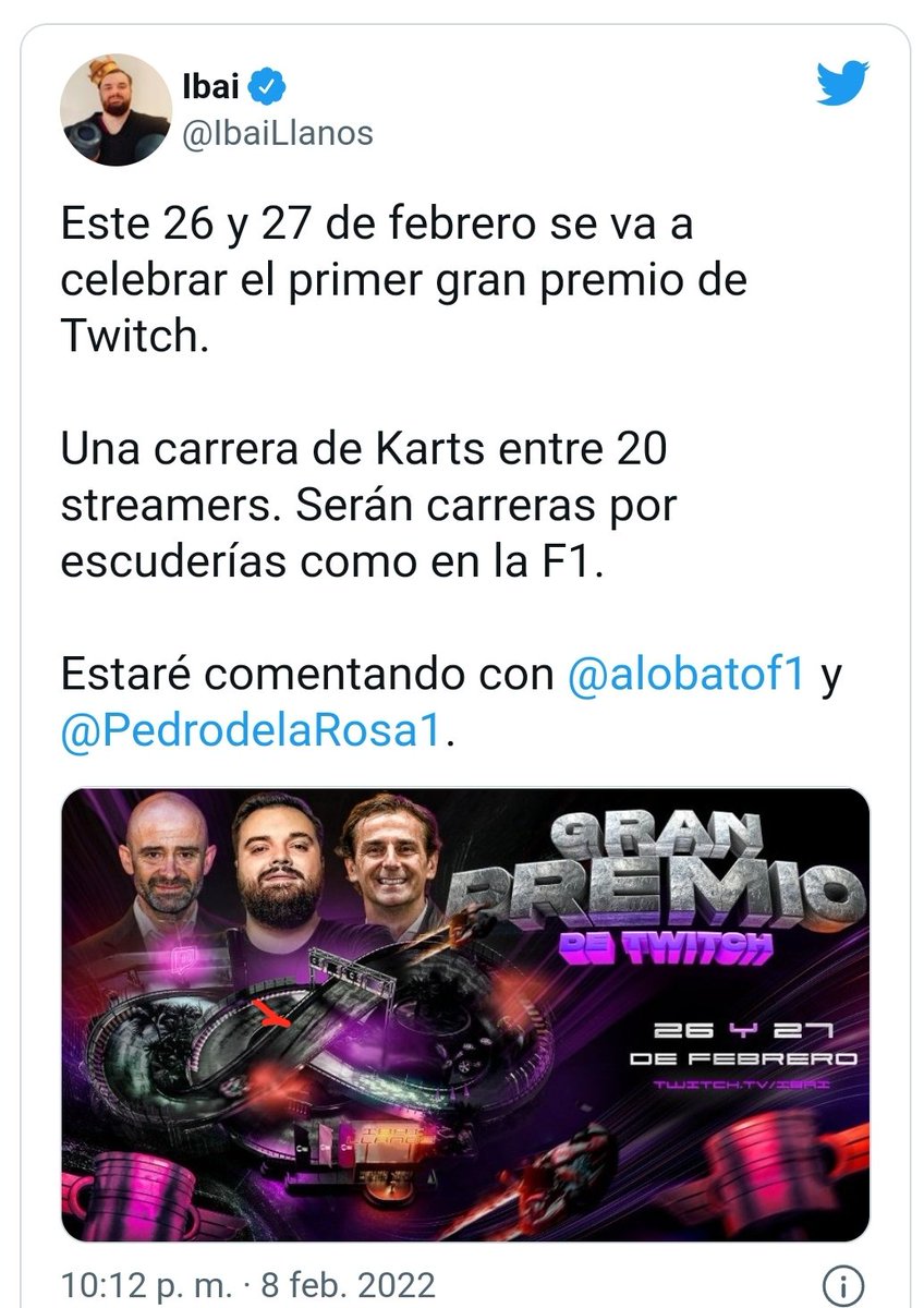 fresepo's tweet photo. Hola, @elvendrell_cat. Resulta que l'@IbaiLlanos organitza el GP de Twitch al @ClubVendrell i la ciutat no n'ha dit res? 

Un esdeveniment que veuran milers de joves (hi participen 20 streamers) és una oportunitat d'or de promoció turística i econòmica com per deixar-la passar!!! https://t.co/wLGw1meg5m