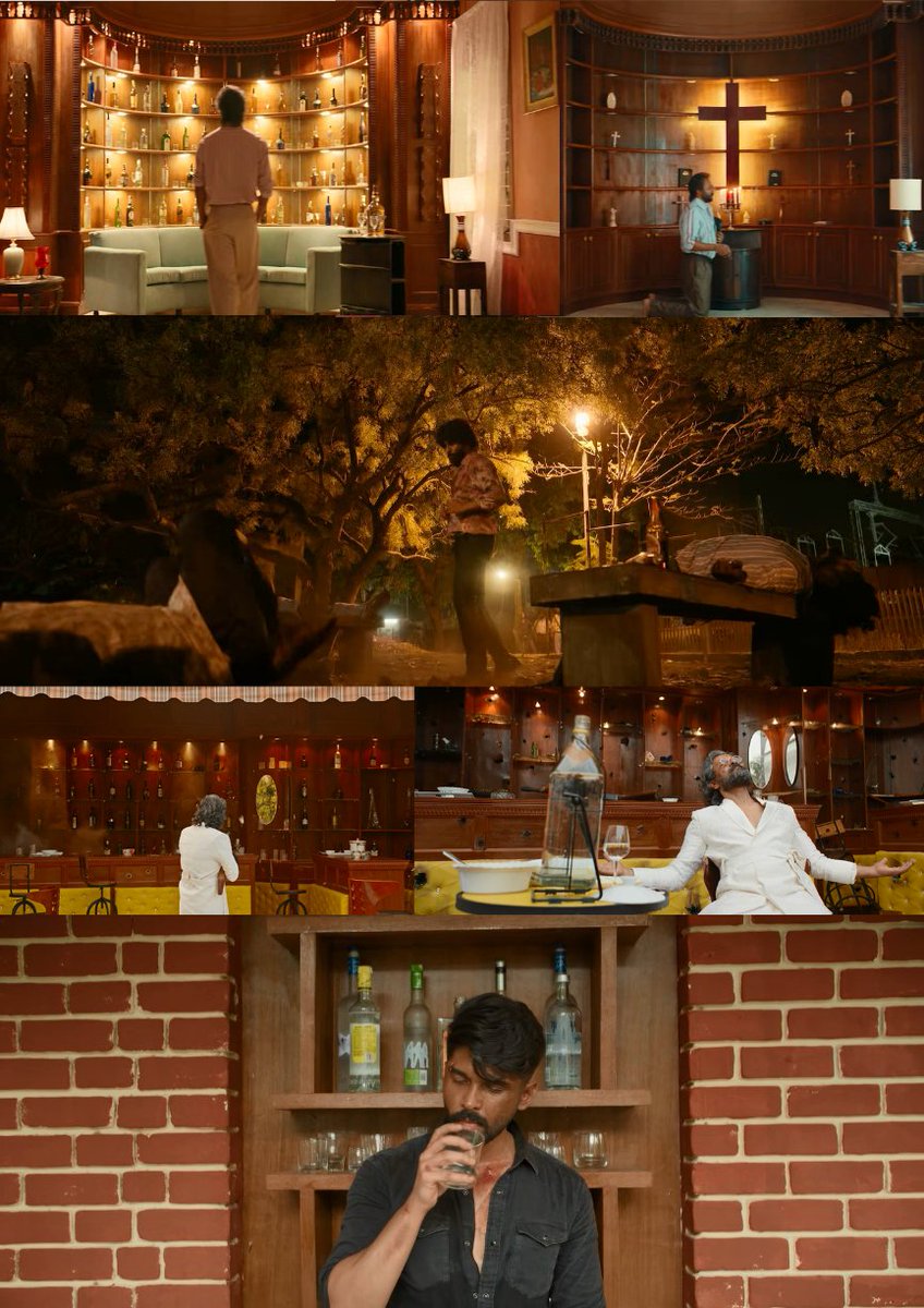 ikalaiarasan's tweet photo. These parallel shots @karthiksubbaraj  👌

#Sathyavan clears up his liquor self into a prayer self and takes sacred path. Same time #Gandhi gets into dark world.

#Gandhi clears up his liquor self and claims himself as #Mahaan. Sama time #Dada takes his first sip &amp; gets into dark https://t.co/7jx3CjeW1T
