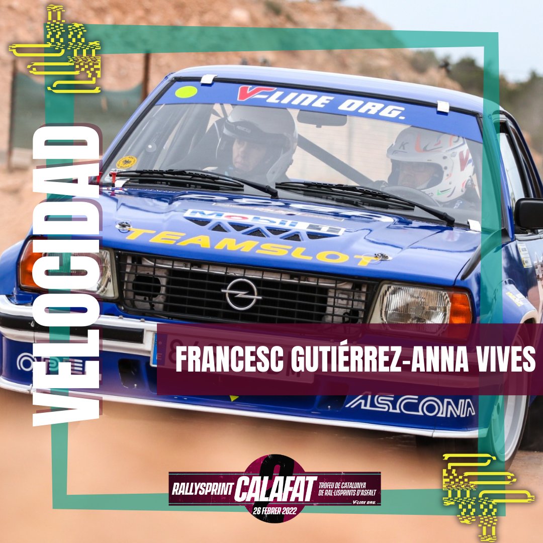 2º #RallysprintCalafat
🥇Francesc Gutiérrez-Anna Vives (Opel Ascona 400) han conseguido el oro en #Velocidad 
 
🥈Joan Prats-Jaume Gurt (Renault Clio 16V), a 37”6
🥉Salvadó Figueras-Sara Velasco (Renault Clio R3),