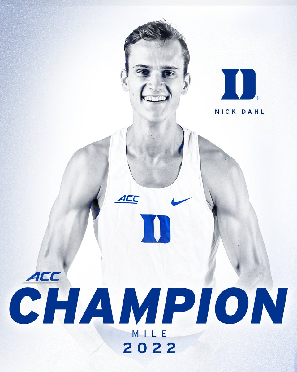 DukeTFXC's tweet photo. 🏆 𝐀𝐍𝐎𝐓𝐇𝐄𝐑 𝐓𝐈𝐓𝐋𝐄 𝐂𝐎𝐌𝐈𝐍𝐆 𝐁𝐀𝐂𝐊 𝐓𝐎 𝐃𝐔𝐑𝐇𝐀𝐌 🏆

Nick Dahl continues his stellar indoor season, making a huge move in the final two laps to bring home the ACC Championship in the Mile in 4:04.72 🥇

#GoDuke https://t.co/Ni68t7zgmH