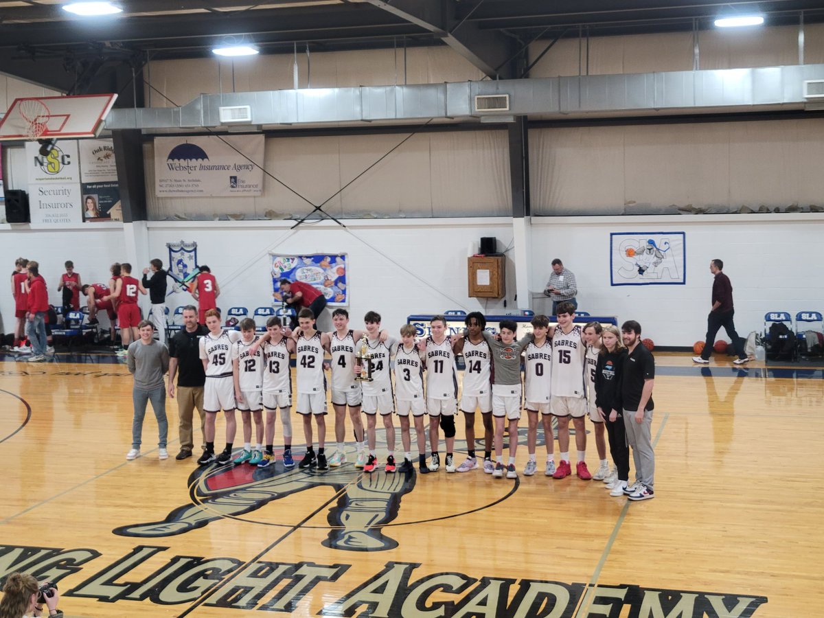 SouthWakeSabres's tweet photo. JVB: Sabres are State Champions! Sabres defeat GCAA Stallions 64-56.  Sabres finish 19-20 from the FT line.

Tyler Woolard with 20 points and Noah Wright with 19 points https://t.co/Rfb9GH8LVJ