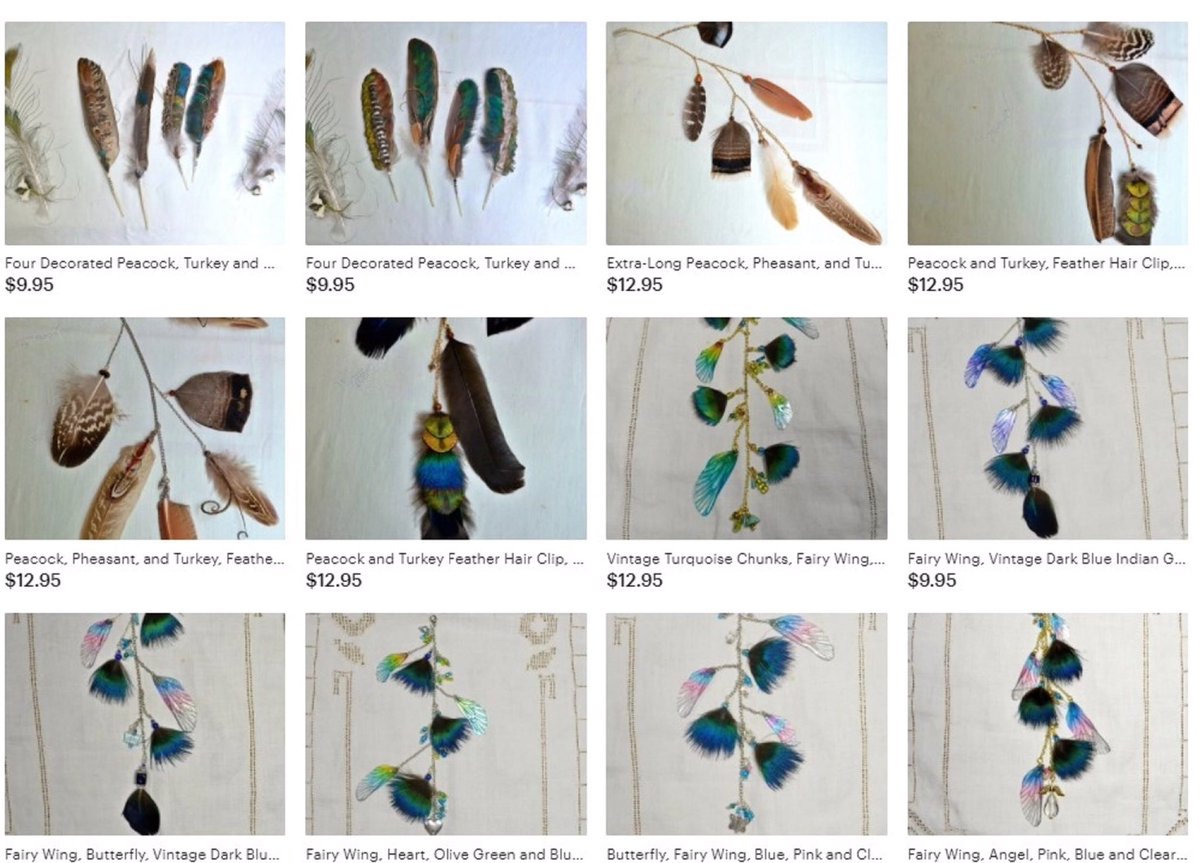 LaceLive's tweet photo. I love working with feathers. This is a small sample of table decorations, feather hair extensions, hair adornments, feather jewelry https://t.co/QchJoS1VYN #etsy #feather #hair #featherjewelry #hairextentions https://t.co/R4hHGeLyXR