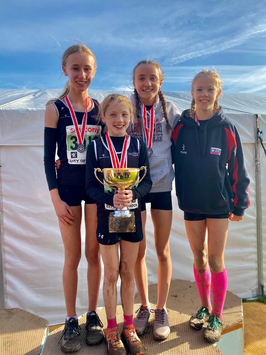 Great running by all our athletes today at the #NationalXC champs. Fantastic results all round but especially for Issy Waugh 🥇who won the U15Gs race, closely followed by teammate Lilia Harris in 3rd 🥉👏👏 Along with Caitlin McLoy and Katie Battle they also took team silver 🥈