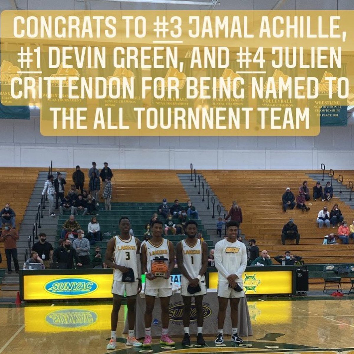 STP_Basketball's tweet photo. Congratulations to STP Basketball Family members @iamjamal33 and @EricLondis on winning the SUNYAC Conference Championship! Special congratulations to Jamal who was named to the All Tournament Team! https://t.co/Sa8XcgtrHL