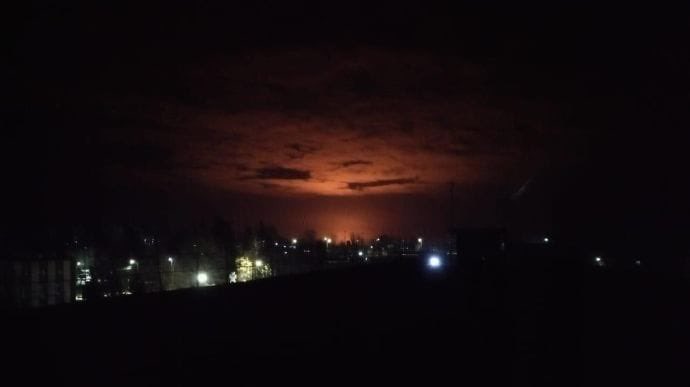 this is what it looks like from Kyiv!  the distance between the cities is about 40 km