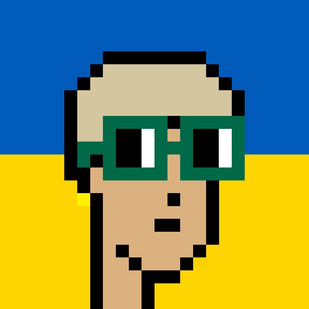 jfirer's tweet photo. @NounPunks I just minted one! Thanks for creating these #peacepunks to support the ppl of #Ukraine https://t.co/22FI2jc52j