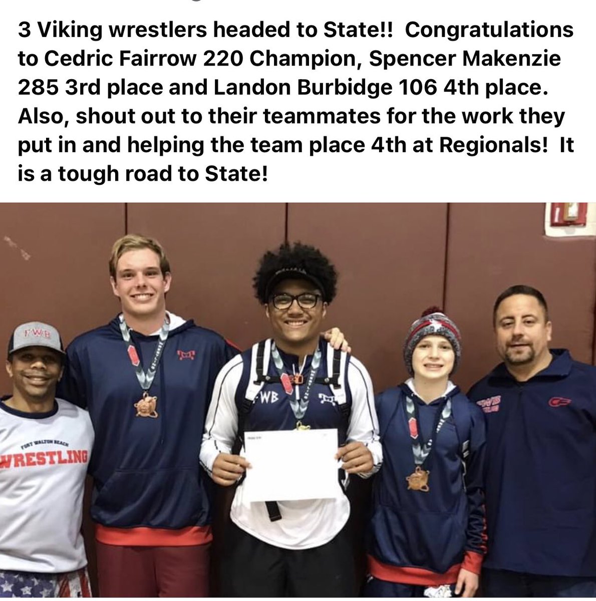 FwbWrestling's tweet photo. 3 VIKING WRESTLERS STATE BOUND!! https://t.co/H9QJ3Jc8Pd