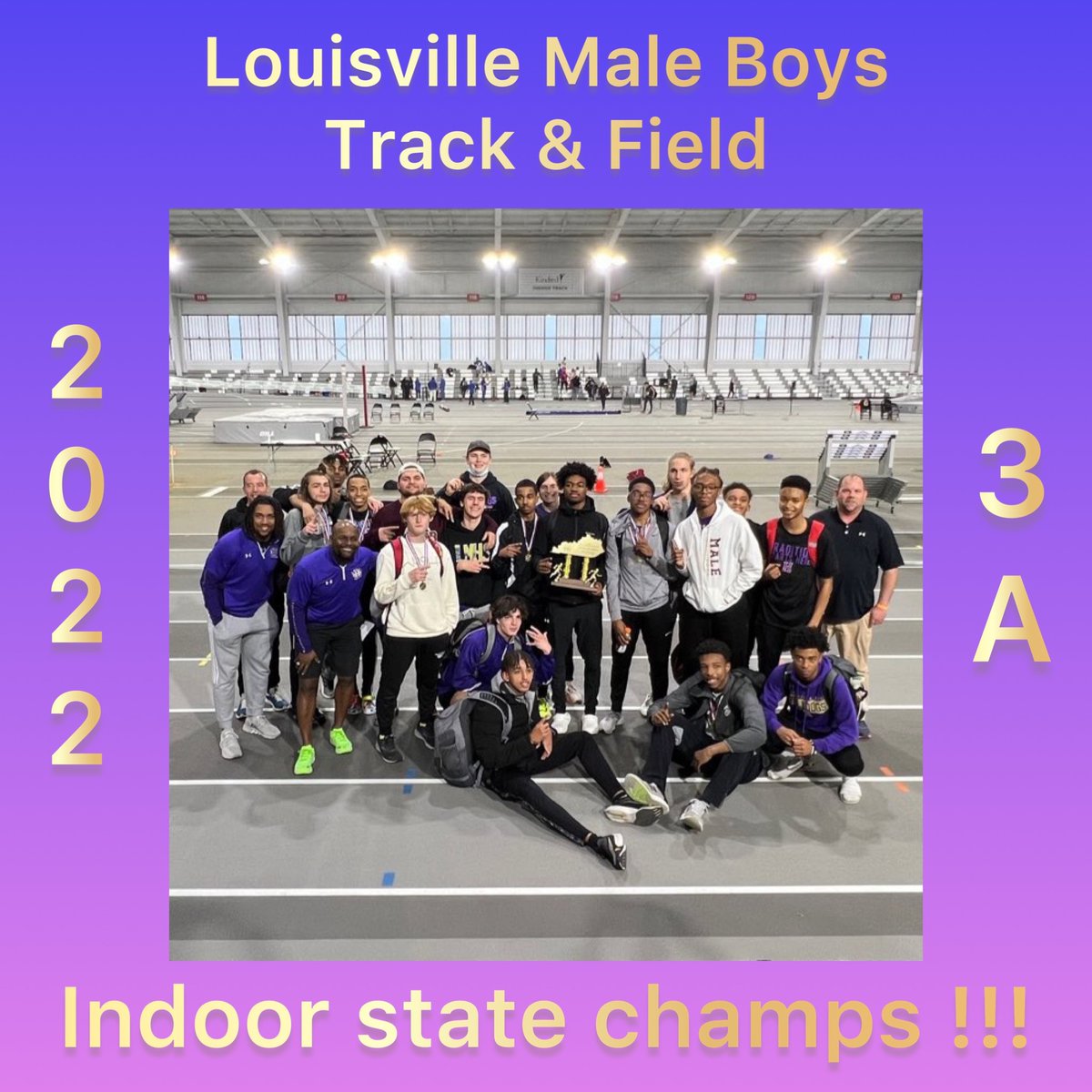 Boys win the 3A State Indoor Championship. It was an exciting day but our work has just begun. <a href="/MaleBulldogs/">MALE HS Athletics</a> <a href="/kytrackxc/">KYtrackXC.com</a> <a href="/kyhighs/">Jason Frakes</a> @MalePrincipal
