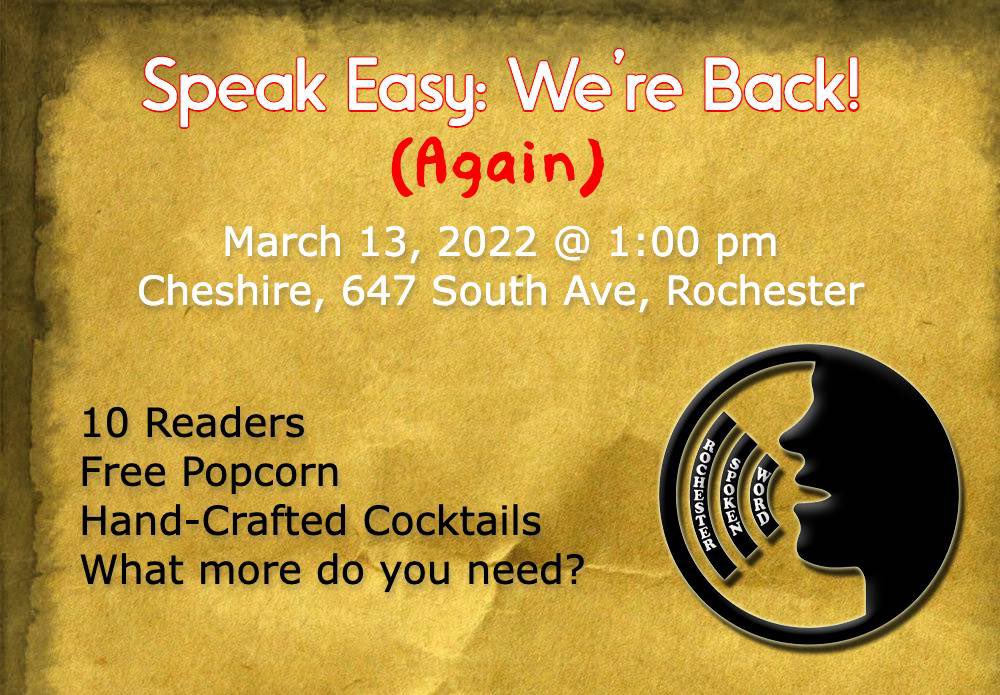 RocSpoke's tweet photo. Tickets for the March 13 Speak Easy are now available! Come to the show or stream it on demand! https://t.co/VSQ31c45yE https://t.co/ujpLTp4EeC