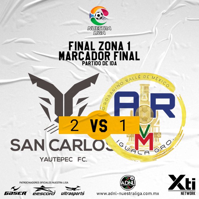 Silbatazo final!!! Final ida Zona 1 San Carlos Yautepec 2 Atlético Rosarino 1