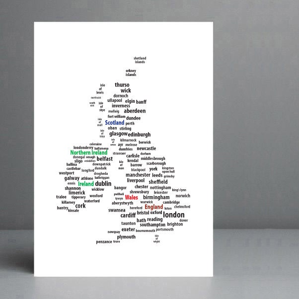 LePrintPalette's tweet image. Map of Great Britain and Ireland Typography Art Print - 8x10 on A4 Archival Matte Paper. etsy.me/2tWyVHb  #UkMap