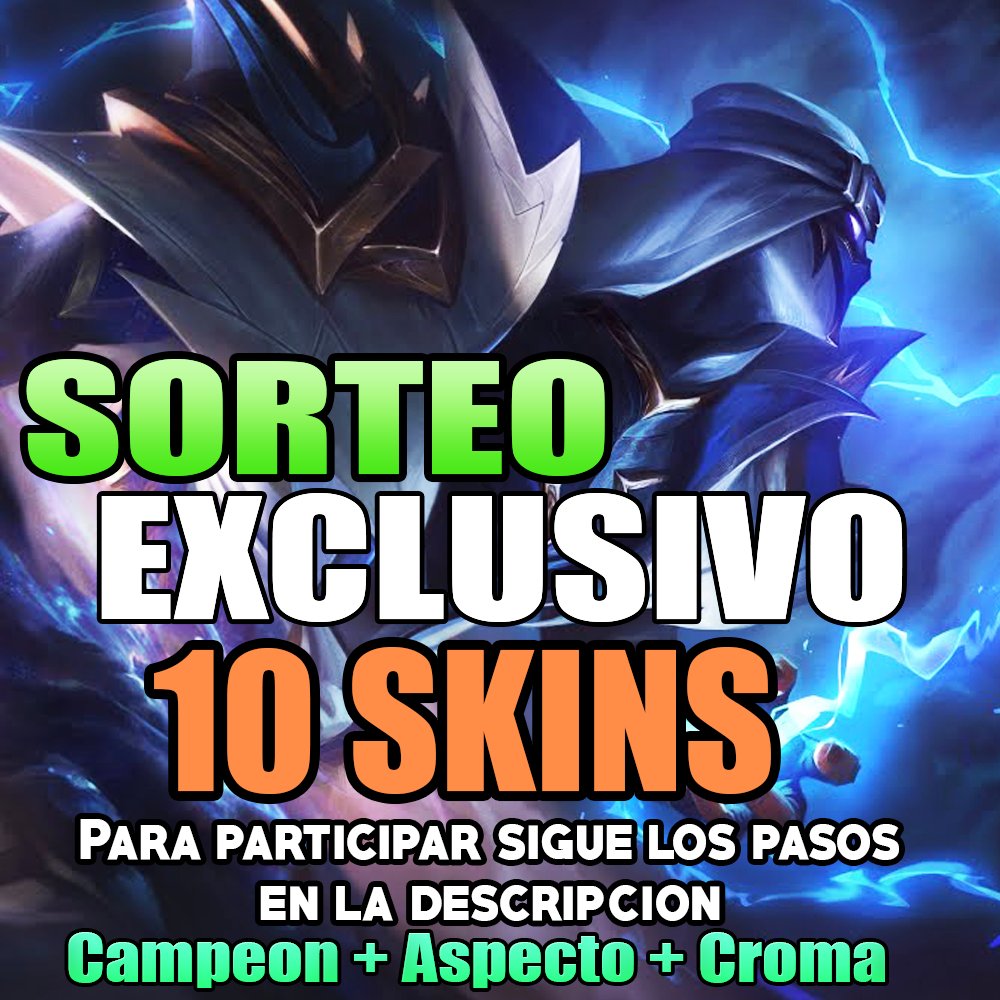 RogazSenpai's tweet photo. 🎁 Sorteo Exclusivo🎁

10 SKIN KASSADIN Filo Relámpago ⚡+ Chroma Esmeralda Exclusivo del LPP #LeaguePartner @lollatam 
Para participar solo tienes que:
🔄Dar Rt a este tweet y comenta tu servidor.
✅ Seguir @RogazSenpai  
✅ Activar Notificaciones 🔔

🕐Termina el 15 de Marzo. https://t.co/QiRA8YNg8Q